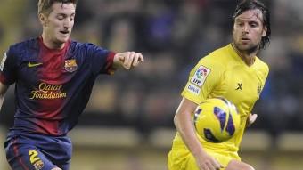 Una acció del Vila-real-Barça B de la primera volta.