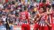 Els jugadors del Girona, celebrant un gol.