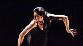 María Pagés , ahir al migdia en un assaig al Teatre Municipal de Girona. Foto:JOAN SABATER