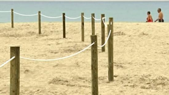La zona abalisada ocupa una superfície de mig quilòmetre de llargada per 30 metres d'amplada. Foto:RTV VENDRELL